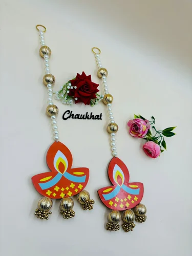 Pair of Diya Subh Labh Hanging