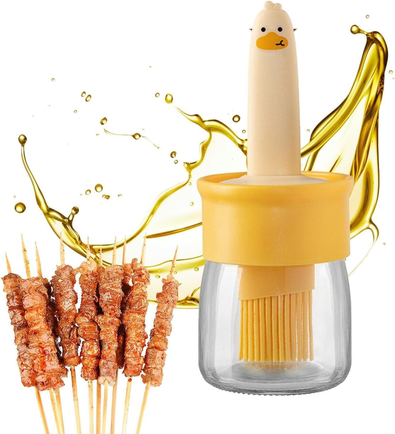 Cute Duck Design Oil Dispenser With Silicon Brush