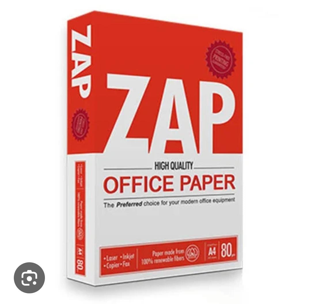 ZAP - A4 Size Paper, 500 Sheets,80GSM White