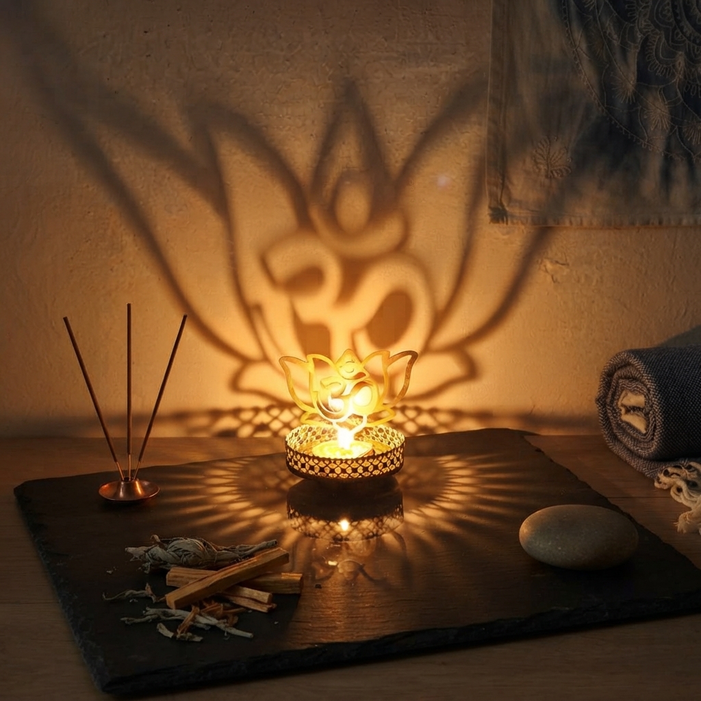 Metal Shadow Lotus Om