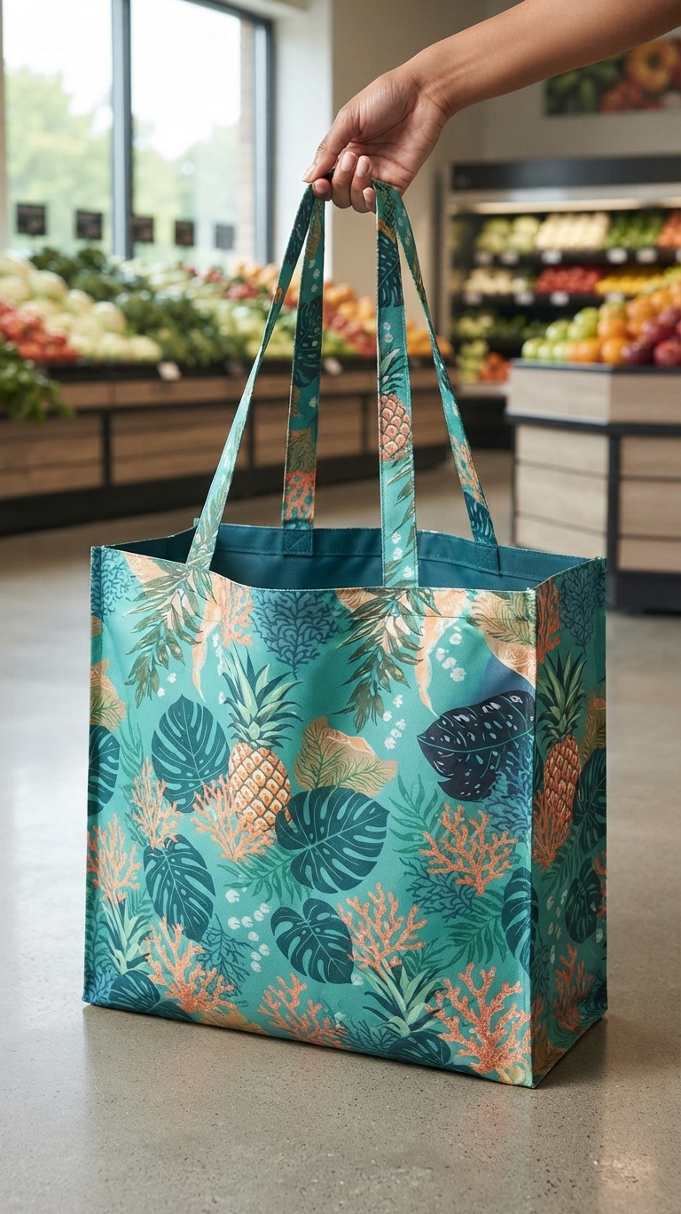 Foldable polyster shopping bag