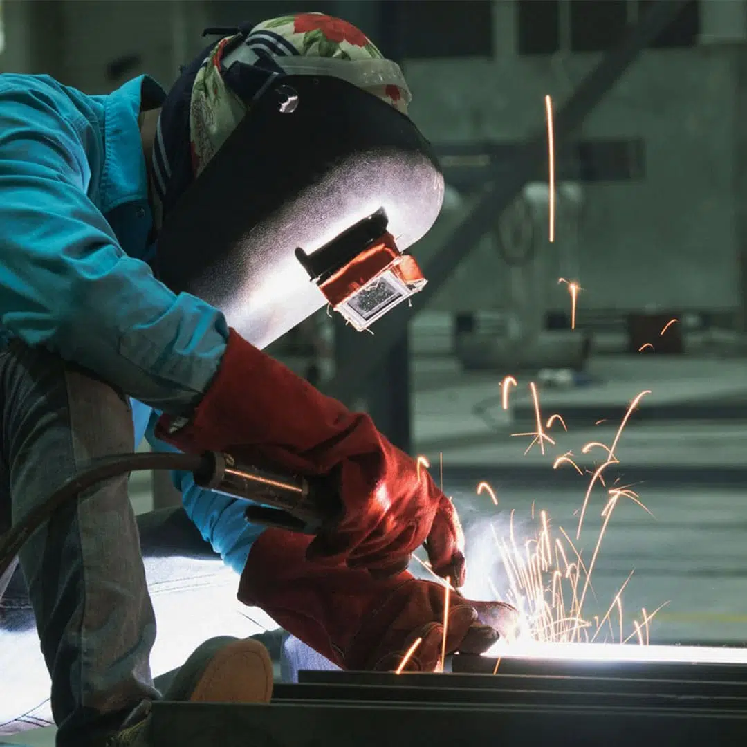 LG 608 - Red Split Leather Welding Hand Gloves with Cotton Lining