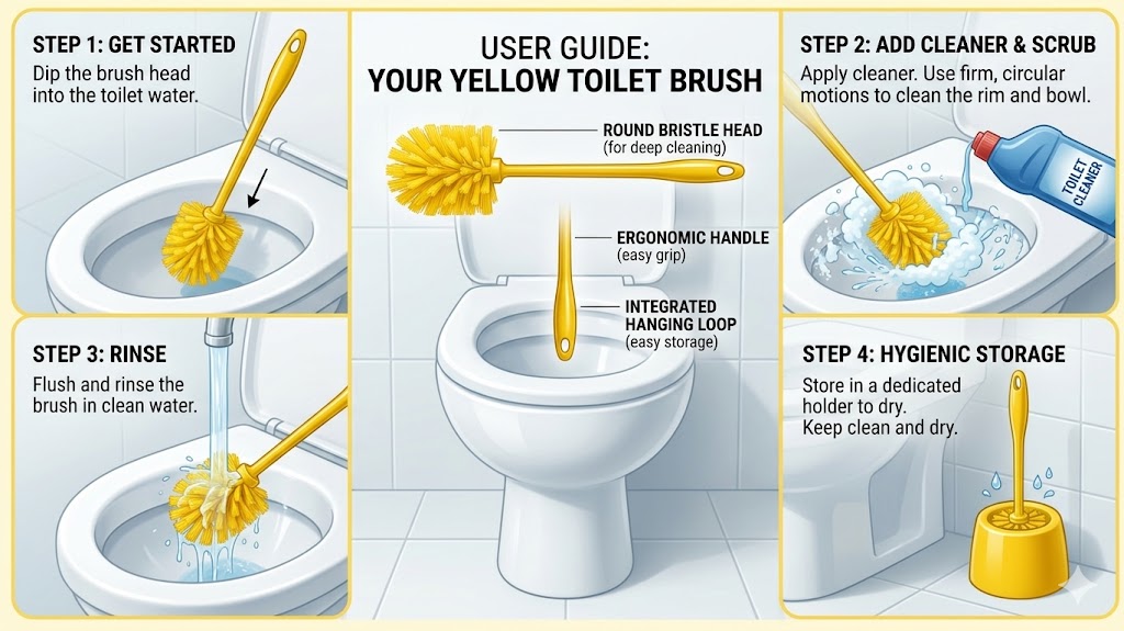 Toilet brush round