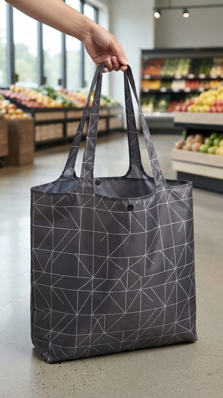 Foldable polyster shopping bag
